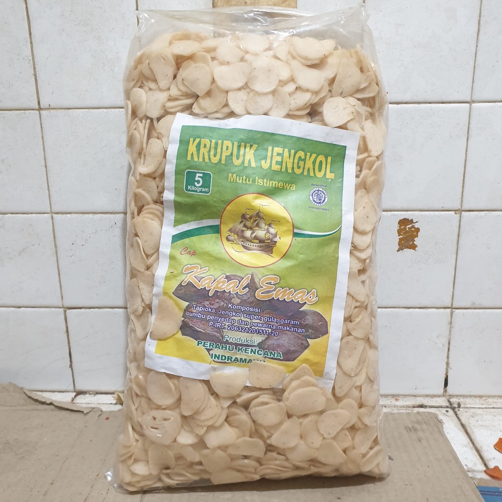 [Bal 5 KG] Kerupuk Jengkol Putih Kapal Emas 5kg - JKPH