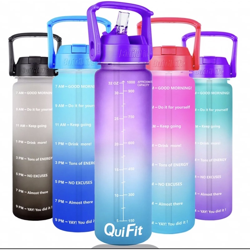 Quifit botol 1 liter botol motivasi kebugaran.