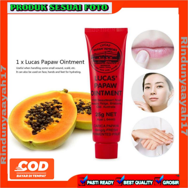 [RA] ORIGINAL LUCAS PAPAW OINTMENT LPO 25GR 75GR 25 75 GRAM PENGHALUS KULIT JERAWAT