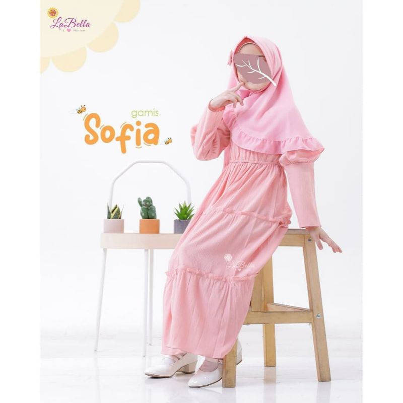 Gamis Anak Cantik Labella Sofia Rose Pink