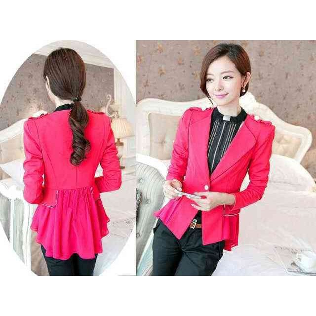 [Blazer Twist Fanta LO] blazer wanita wedges combi pink fanta
