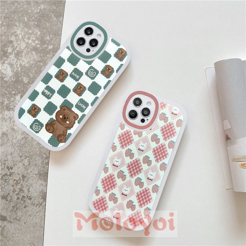 Soft Case Tpu Transparan Motif Kelinci / Strawberry / Beruang Untuk IPhone 11 / 12 / 13pro Max / 7 / 8 / 6 / 6splus / X / XS Max / SE 2020