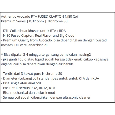 Authentic FUSED CLAPTON NI80 coil 0.32 ohm | 0,3 koil kawat