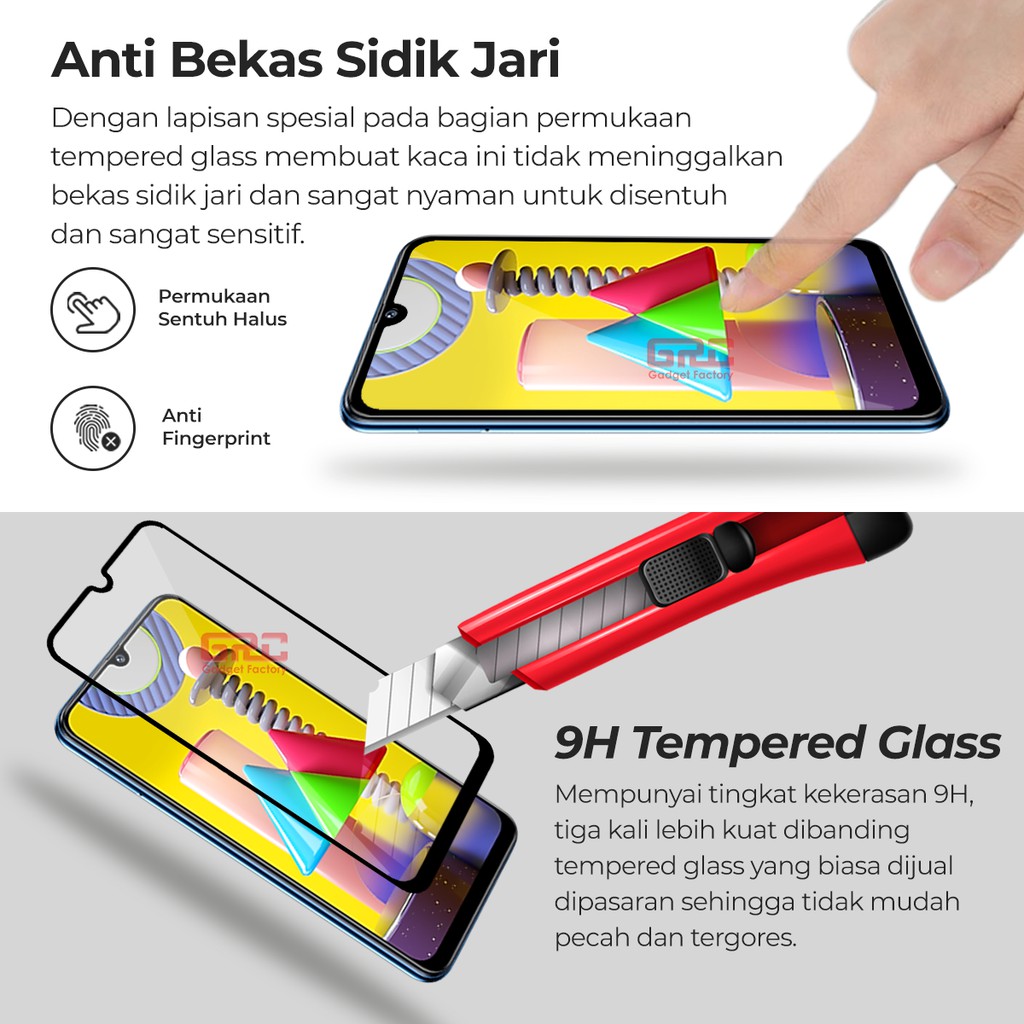 Tempered Glass SAMSUNG Galaxy M31 HOGO Full Cover Anti Gores Kaca