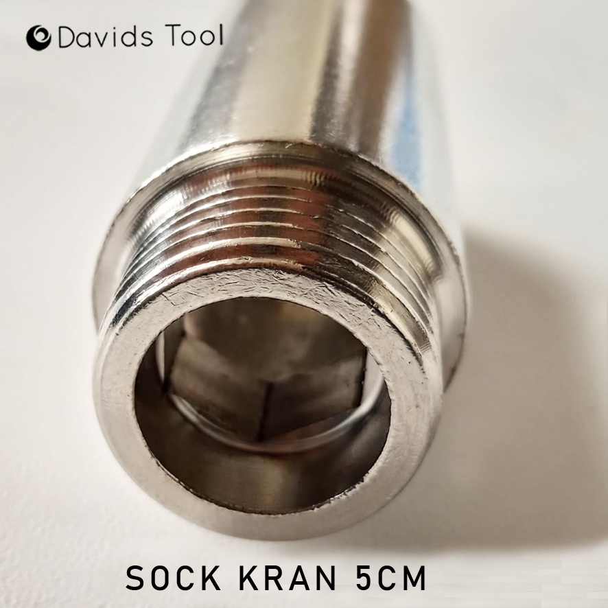 Sambungan Kran Stainless Sok Drat 1/2 Inch 5cm