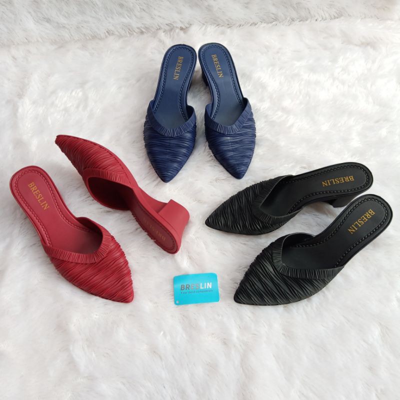 Sandal Sepatu Slop Import Breslin Jelly Karet Wanita Cewek