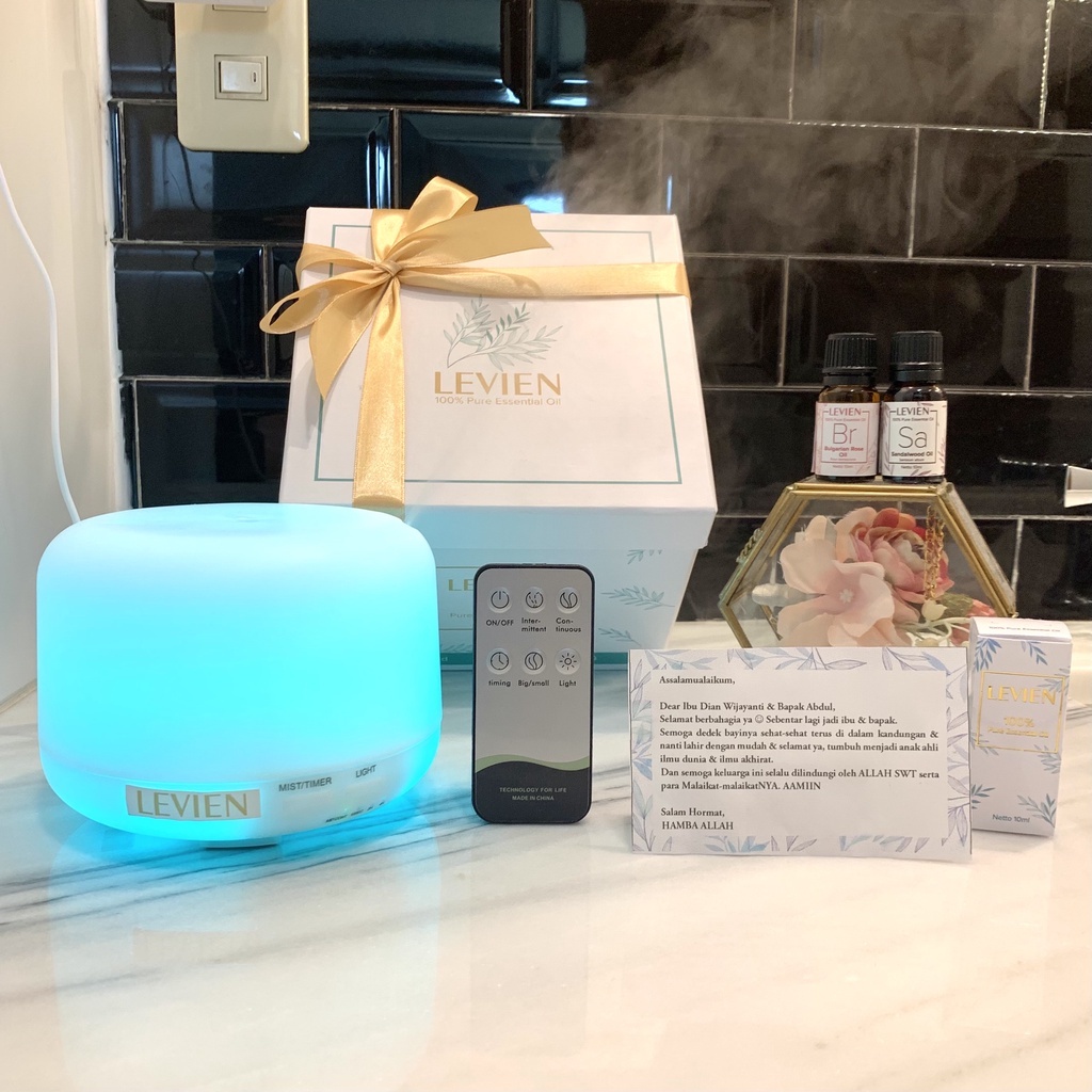 PARCEL / HAMPERS / Giftbox DIFFUSER REMOTE + 2 LEVIEN Essential Oil (bisa pilih varian)