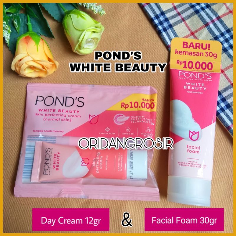 ( ORIDANGROSIR ) PONDS WHITE BEAUTY FACIAL FOAM 30GR / PONDS DAY CREAM NORMAL SKIN 12GR ORIGINAL