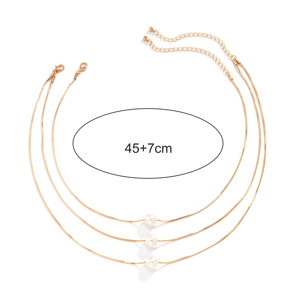 Hu Hu Hu Hu Hu Alat Bantu Pasang Kacamata♡ 2pcs Kalung Rantai Klavikula Mutiara Imitasi Multilayer Tahan Lama Untuk Wanita