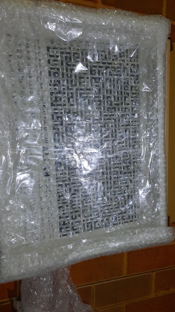 Kaligrafi Kufi Ayat Kursi Classic Hitam Putih Uk 30x40