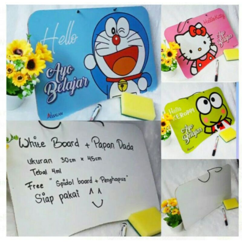 

[ KARAKTER ] PAPAN TULIS PUTIH TEMPEL WHITE BOARD 30X45 CM
