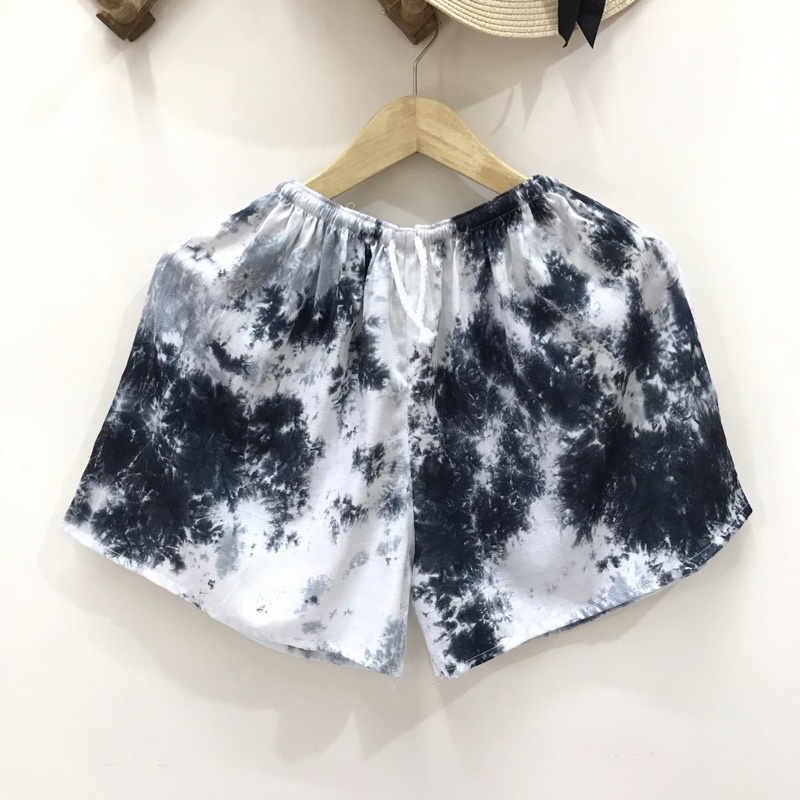 Celana Pendek Hotpant Jumbo Tie Dye Flow Bahan Rayon