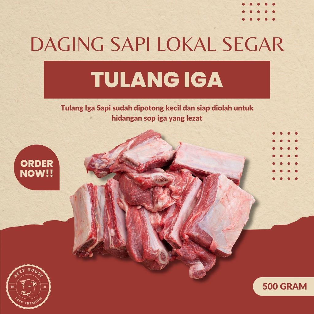 

Tulang Iga Sapi Lokal Segar Shortribs Backribs Sop 500 Gram
