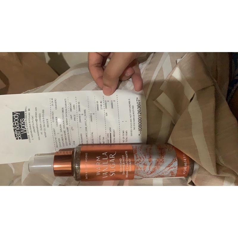 BODY MIST BBW WARM VANILA SUGAR SHIMMER