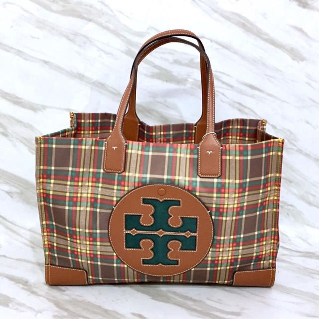 Tory Burch Ella Plaid Tote