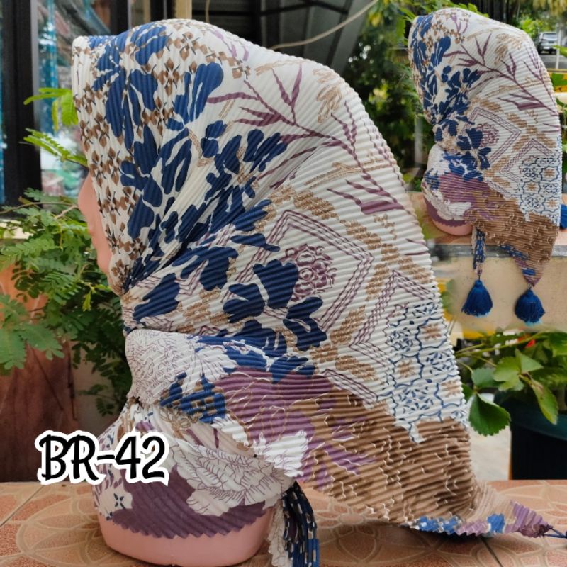 SEGIEMPAT PLISKET MOTIF JAMBUL BRANDED / JILBAB SEGIEMPAT PLISKET / SEGIEMPAT PLISKET / SEGIEMPAT VOAL / JILBAB JAMBUL-BR-42
