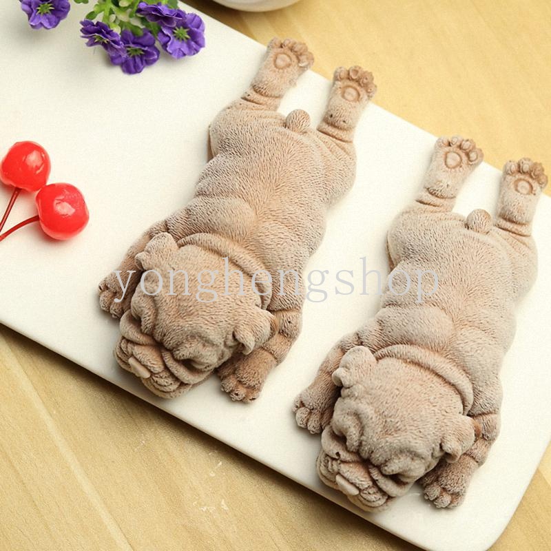 Cetakan Jelly Pudding Kue Bentuk Anjing 3d Bahan Silikon Untuk Dekorasi Pesta