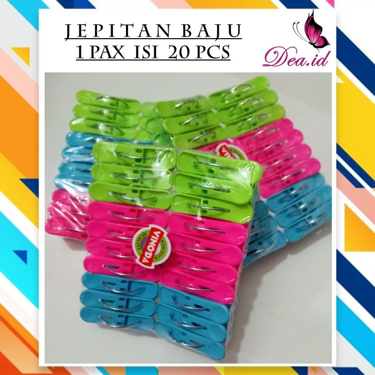 [DEASHOP] JEPITAN - CEPITAN JEMURAN BAJU VINODA - HANGER PAKAIAN MURAH - 1 PAX 20 PCS