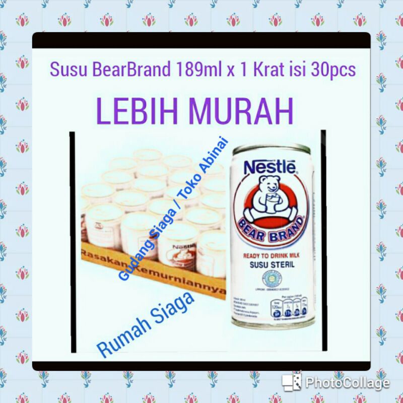 

Susu Beruang Susu Steril Murni 189ml x 1 karton isi 30 pcs