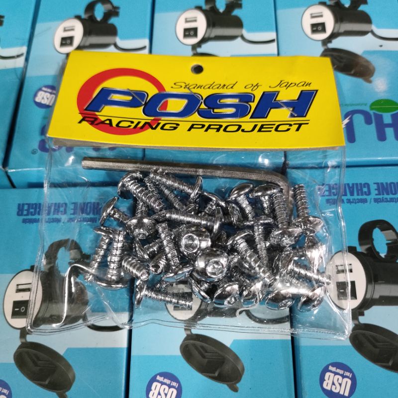 baut body L Stenlis ukuran 10 isi 34 perbungkus posh  baut body yamaha