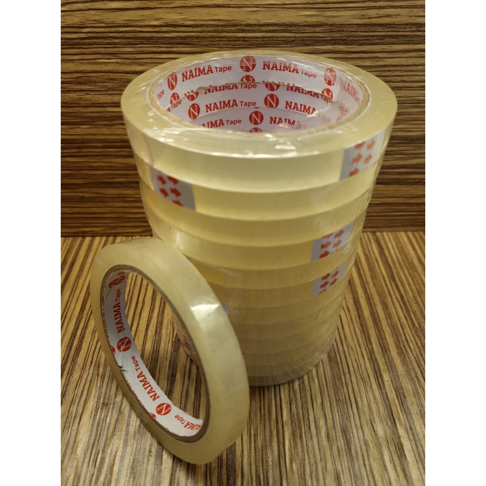 

HJK (12Pc) Isolasi / Selotip 1/2 Inch X 72 Yard /Solasi / Solatip / Lakban Bening 12mm Naima Tape