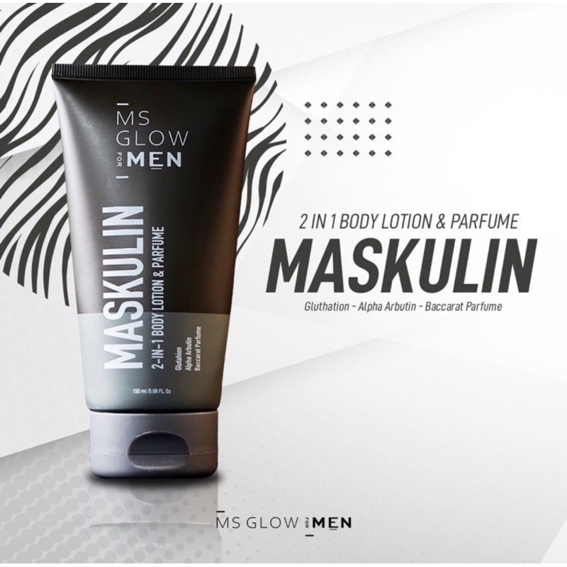 MS GLOW MASKULIN for men 2IN1 Body Lotion 100%ORI