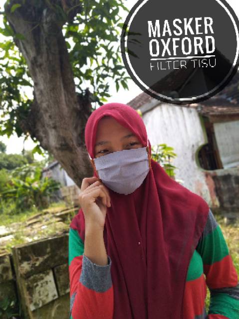 Masker kain oxford bisa diisi tisu