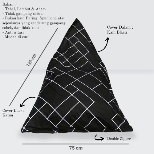 Jual BEAN BAG PREMIUM DOUBLE COVER PLUS ISI / Bean Bag Murah / Bean Bag