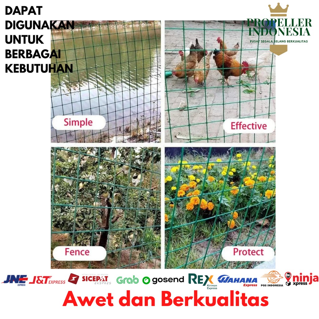 Kawat Loket PVC Hijau Kawat Ayakan Ram PVC Hijau 1/2 Inch Kawat Kandang Ayam Burung Kawat Taman