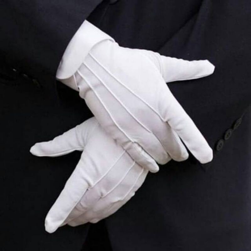 Sarung Tangan Putih GLOVE PUTIH Premium Wedding Pengantin Paskibra atau Pesta