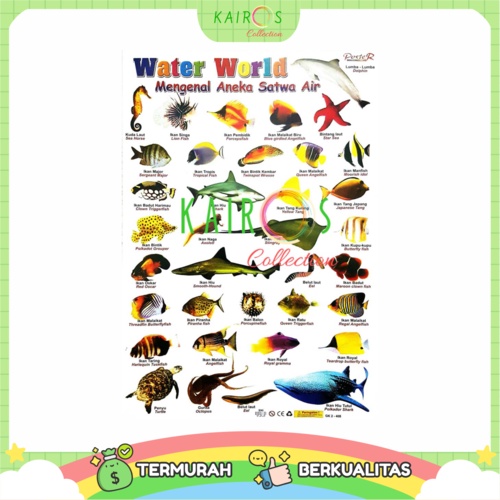 Poster Edukasi Anak Belajar Ikan Water World