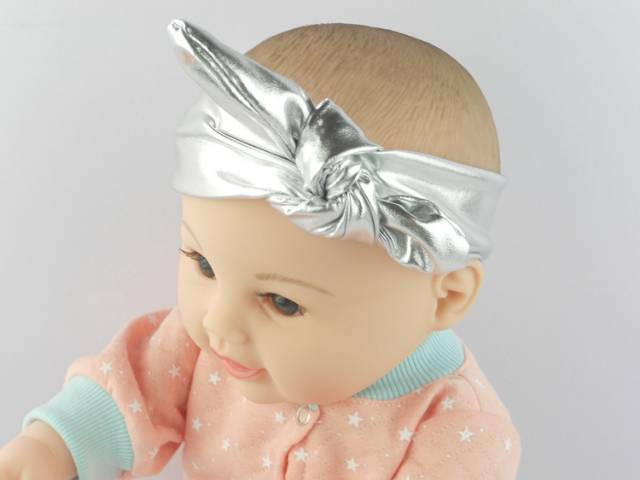 Bandana Pita Glitter / Headband Pita Polos Glitter / Bandana Silver Pita / Headwrap Pita Anak