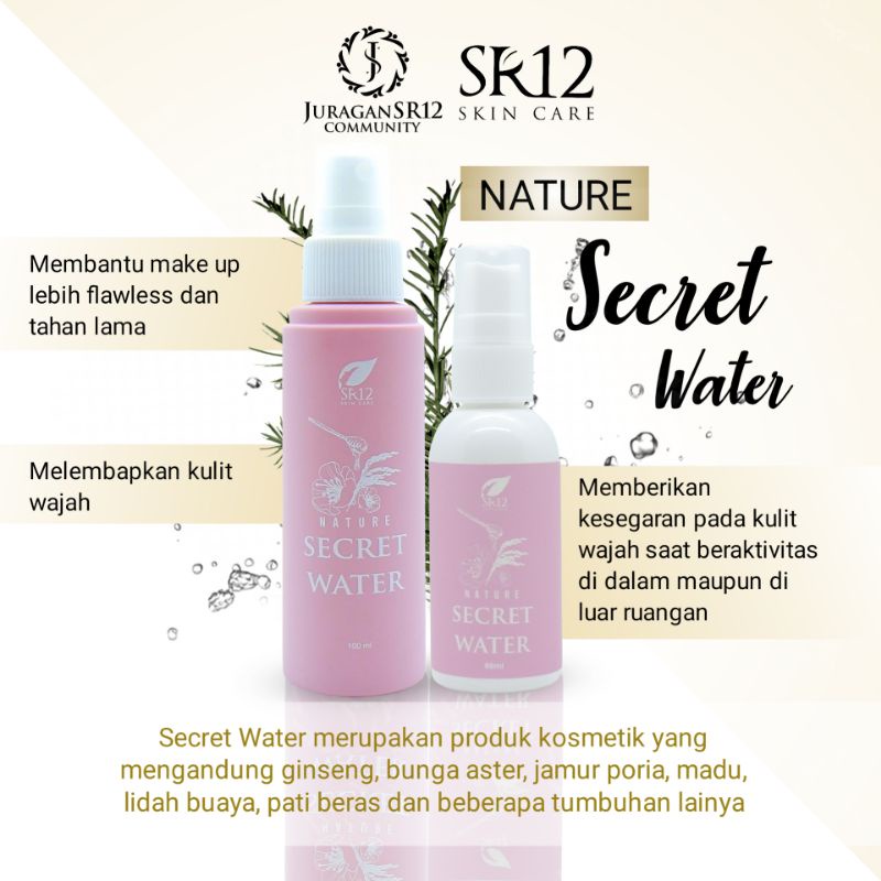 NATURE SECRET WATER SR12 FACIAL SPRAY PENYEGAR WAJAH MAKEUP TAJAN LAMA KULIT KERING BERJERAWAT BPOM