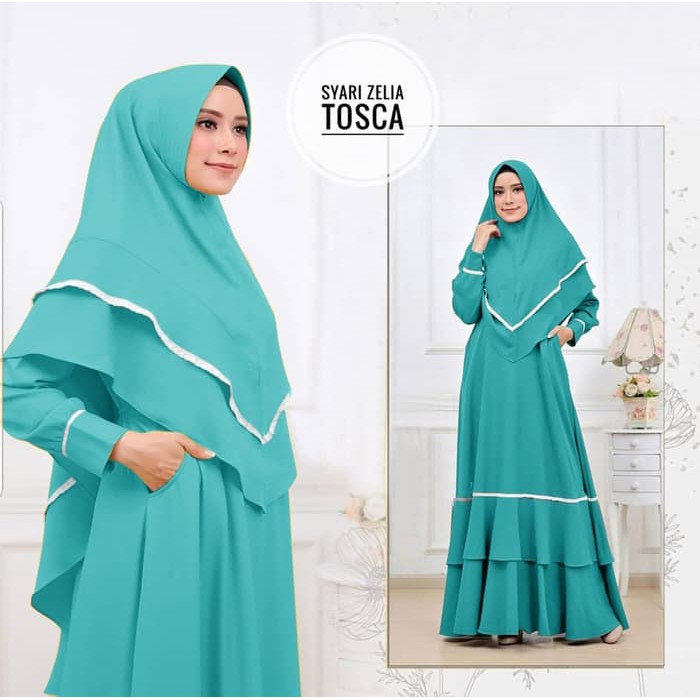 gamis Syari Zelia Tosca [Gamis 0111] SD9 Baju Gamis Wanita Terbaru