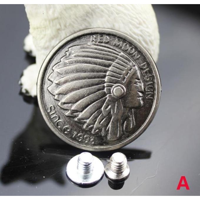 /////] Screw-eye Chief head Metal Snap Button Concho Rivet Leathercraft