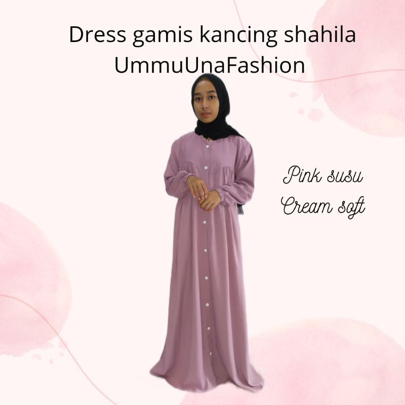 dress gamis kancing shahila |UmmuUnaFashion
