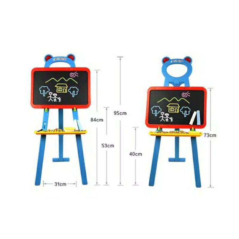 Papan Tulis Anak Learning Board Easel 3in1 Papan Belajar Gambar Tulis Anak Drawing Board