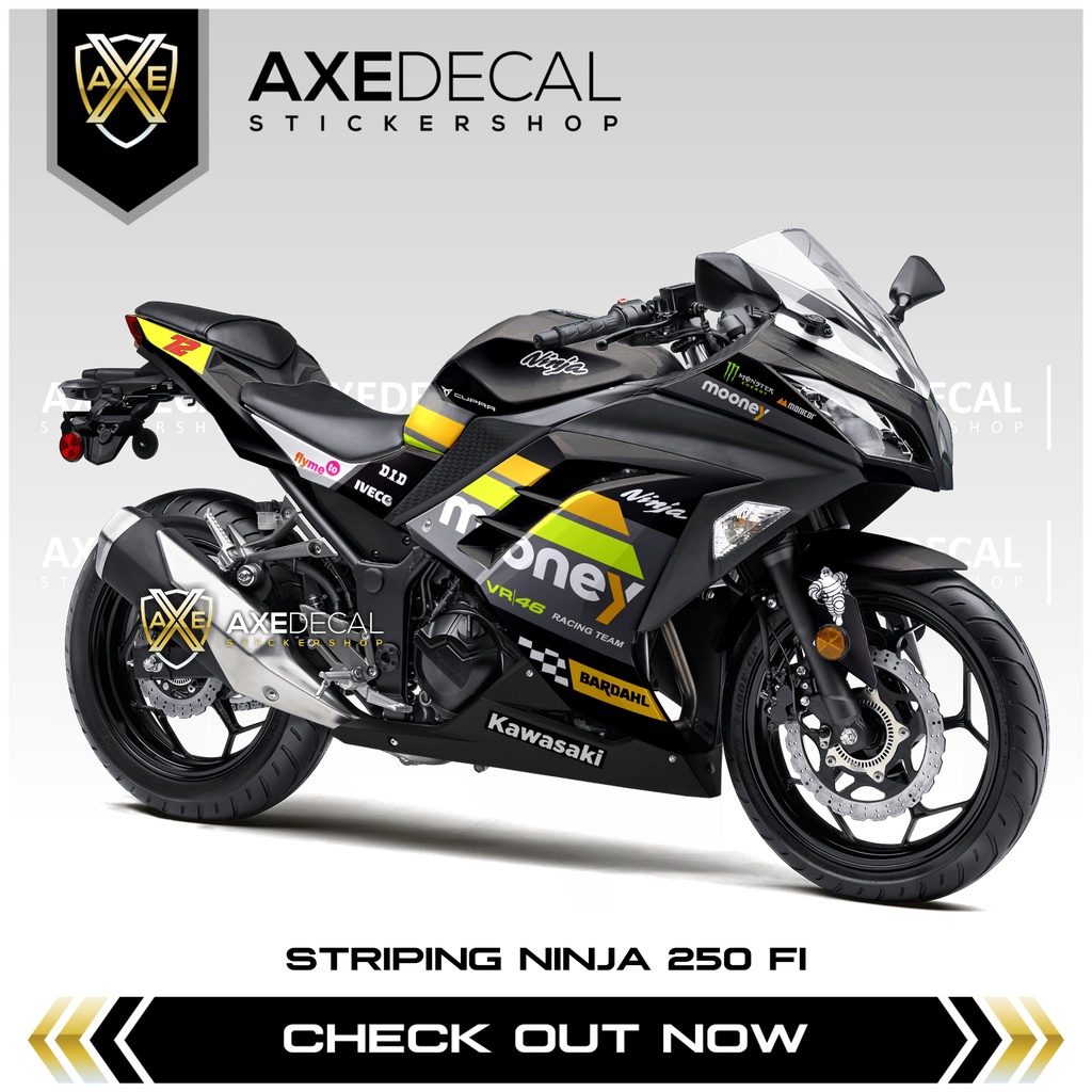 Striping Ninja 250 Fi Mooney VR 46  / Stiker Motor Kawasaki Ninja Fi Old / Stock Decal
