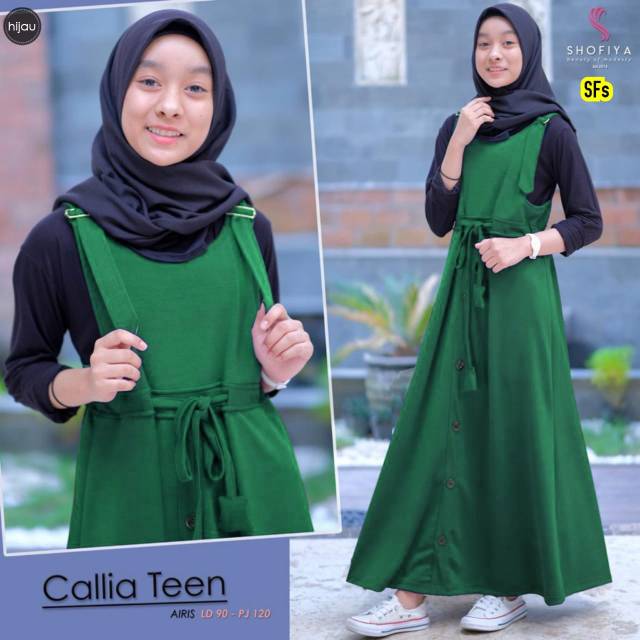 TERLARIS Gamis Remaja Kekinian 2IN1(INNER+OUTER) Callia Original By Shofiya