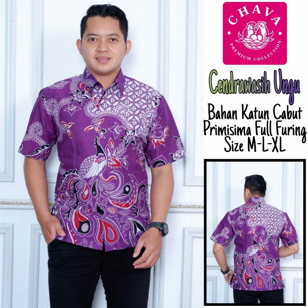 Kemeja batik terbaru warna purple / batik lengan panjang ungu / batik lengan pendek ungu /batik ungu