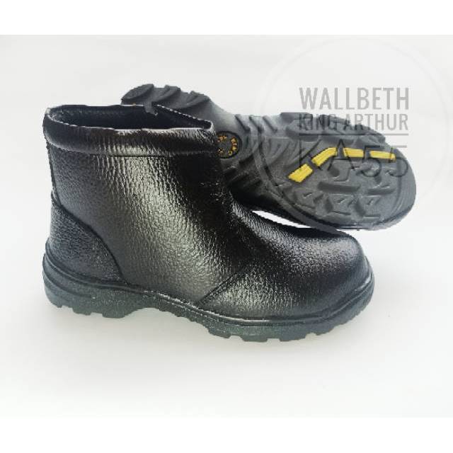 sepatu proyek safety resleting KING ARTHUR kulit asli ujung besi home industri cibaduyut bandung