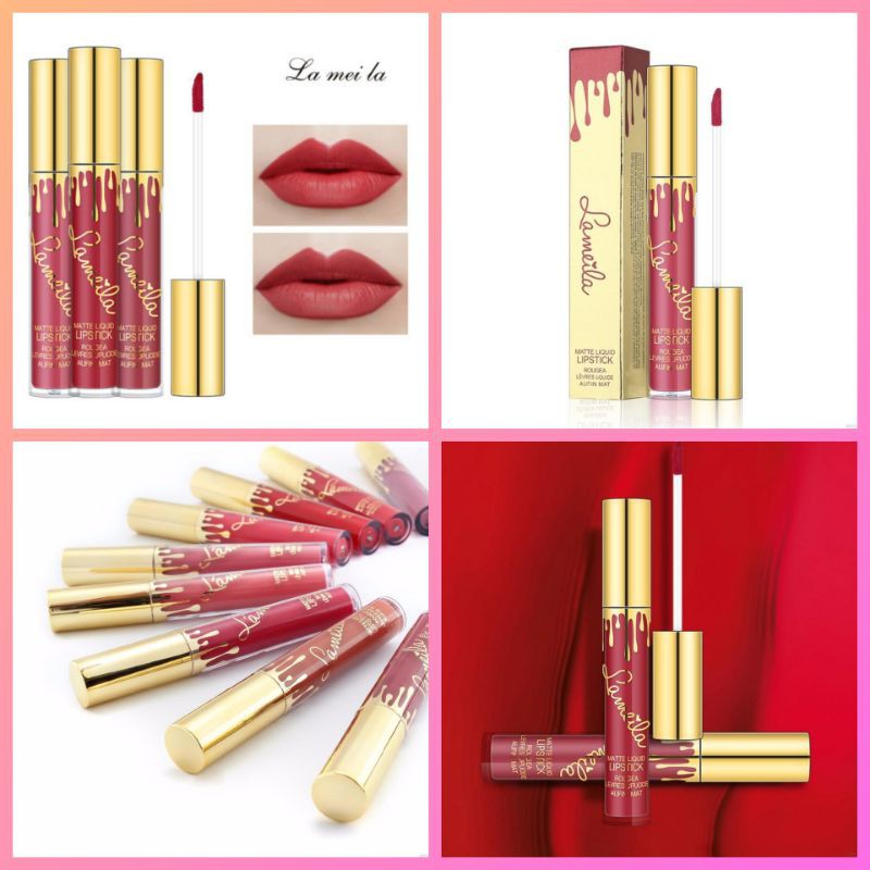 Lip Matte Lipstik Lameila Lipcream Waterproof High Pigmented Lipstik Matte Tahan Lama Kosmetik Bibir Original