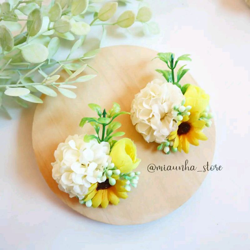 [Bros] Brooch jilbab / Bros dada / Corsage dada / Bunga dada untuk perempuan bahan silk kain