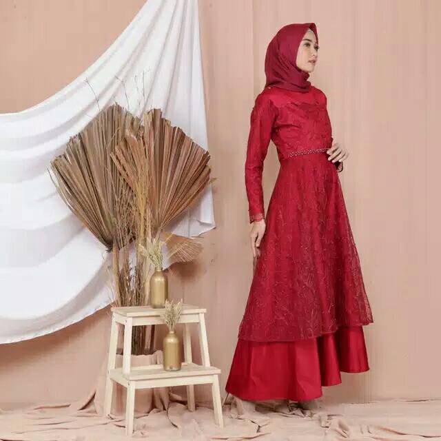 ZELINE ZKY GAMIS BROKAT / GAMIS TULE 3D / GAMIS KONDANGAN / TILE 3D