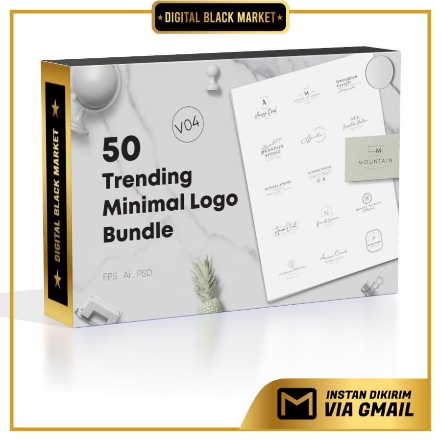 50 Trending Minimal Logo Bundle V04 - Photoshop &amp; Illustrator