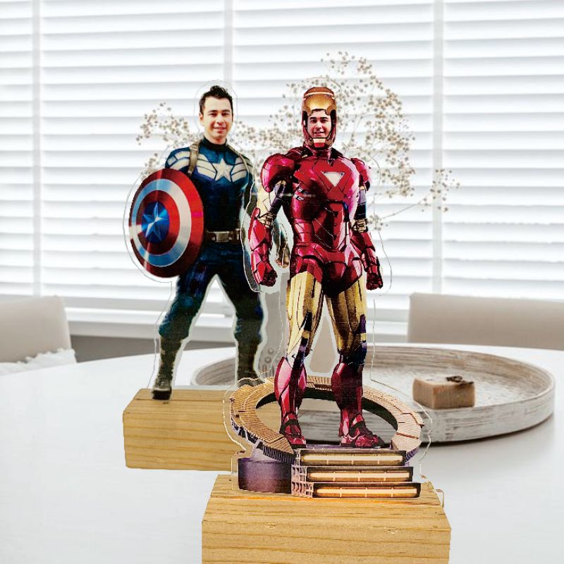 [CUSTOM] Lampu tidur akrilik LED 3D super Hero action figure Avengers , iron man venom captain Amerika Hulk Spiderman Thor Batman Deadpool superman avengers rrq gpx evos alter ego bigetron onic aura fire geekfam genflix aerowolf Marvel