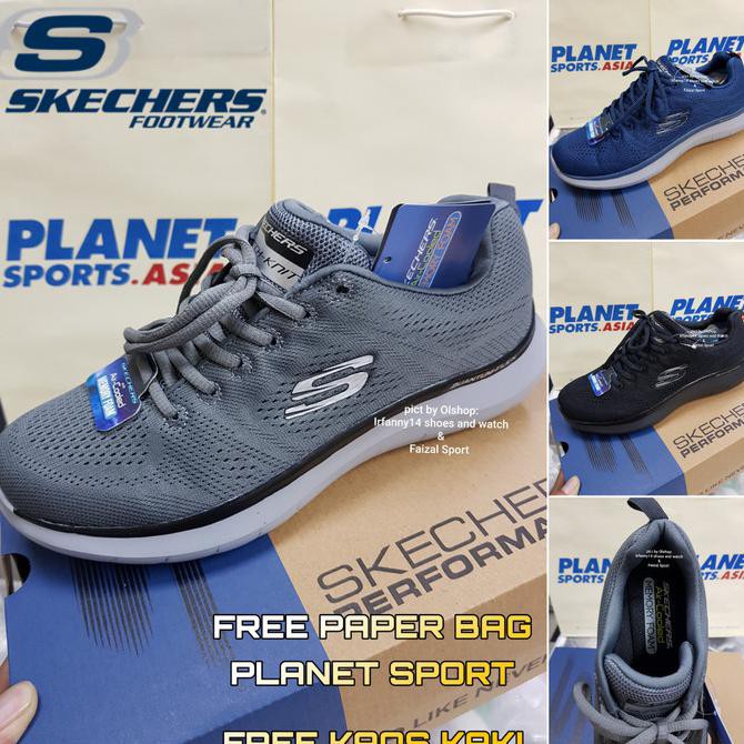 Sepatu Skechers Pria Running/SKECHERS QUANTUM TALI /ALAS FOAM NYAMAN - 39, Hitam