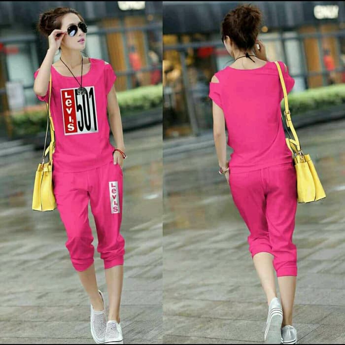 Setelan wanita levis 501 fanta Fashion Wanita murah Setelan perempuan murah baju cewek murah