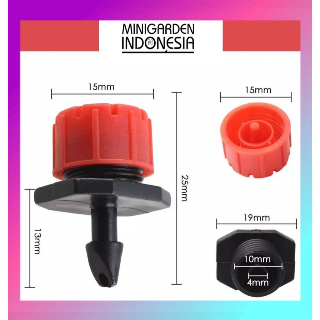 Adjustable Dripper 8 Lubang Drip Putar 360 Derajat Alat Siram Irigasi Taman 7mm Micro Sprinkle