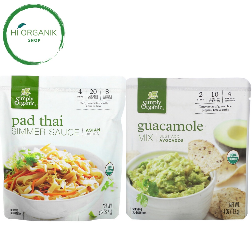 

Simply Organic Asian Dishes Pad Thai Simmer Sauce 227 g ; Simply Organic Organic Guacamole Mix 113 g